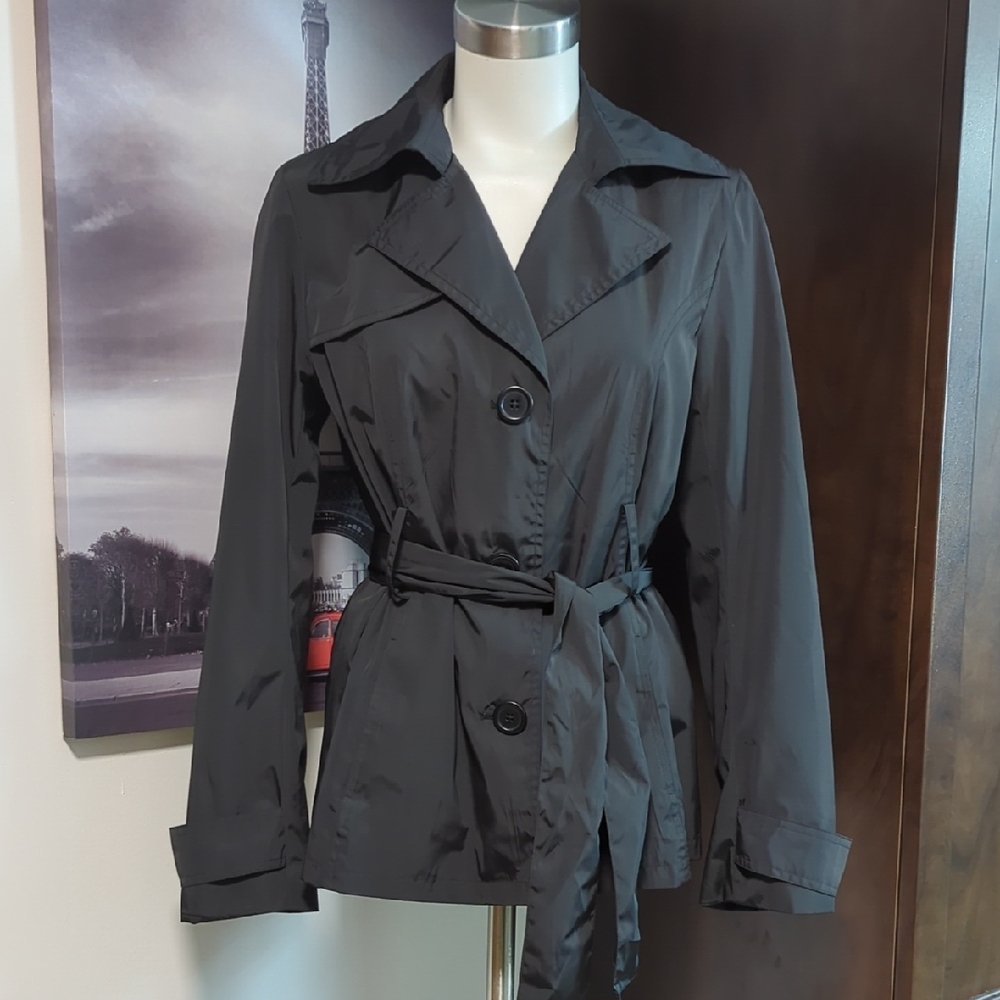 George Women's Charcoal Belted Trench Coat